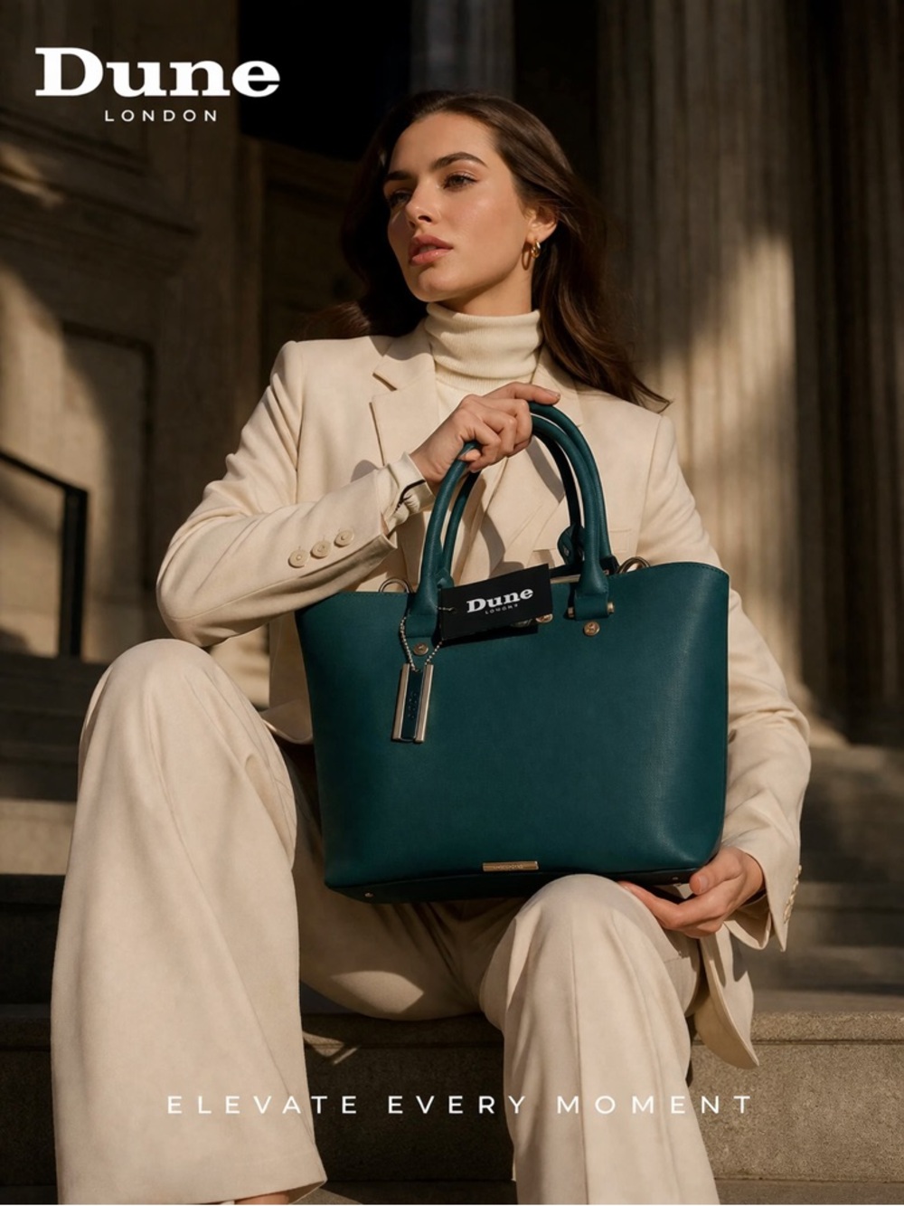 Dune London Teal Satchel with Top Handles